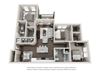 Woodruff 3 Bed 2 Bath Floor Plan Woodruff 3 Bed 2 Bath, 1,255 Sq.Ft. Floor Plan at Tomoka Pointe, Daytona Beach, FL